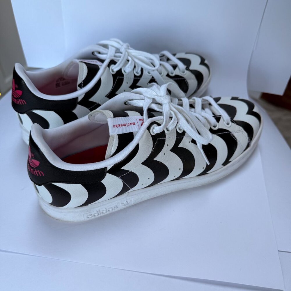 Adidas Marimekko Shoes Womens Size 9.5 Black White Art Sneakers Stan Smith - Picture 3 of 6